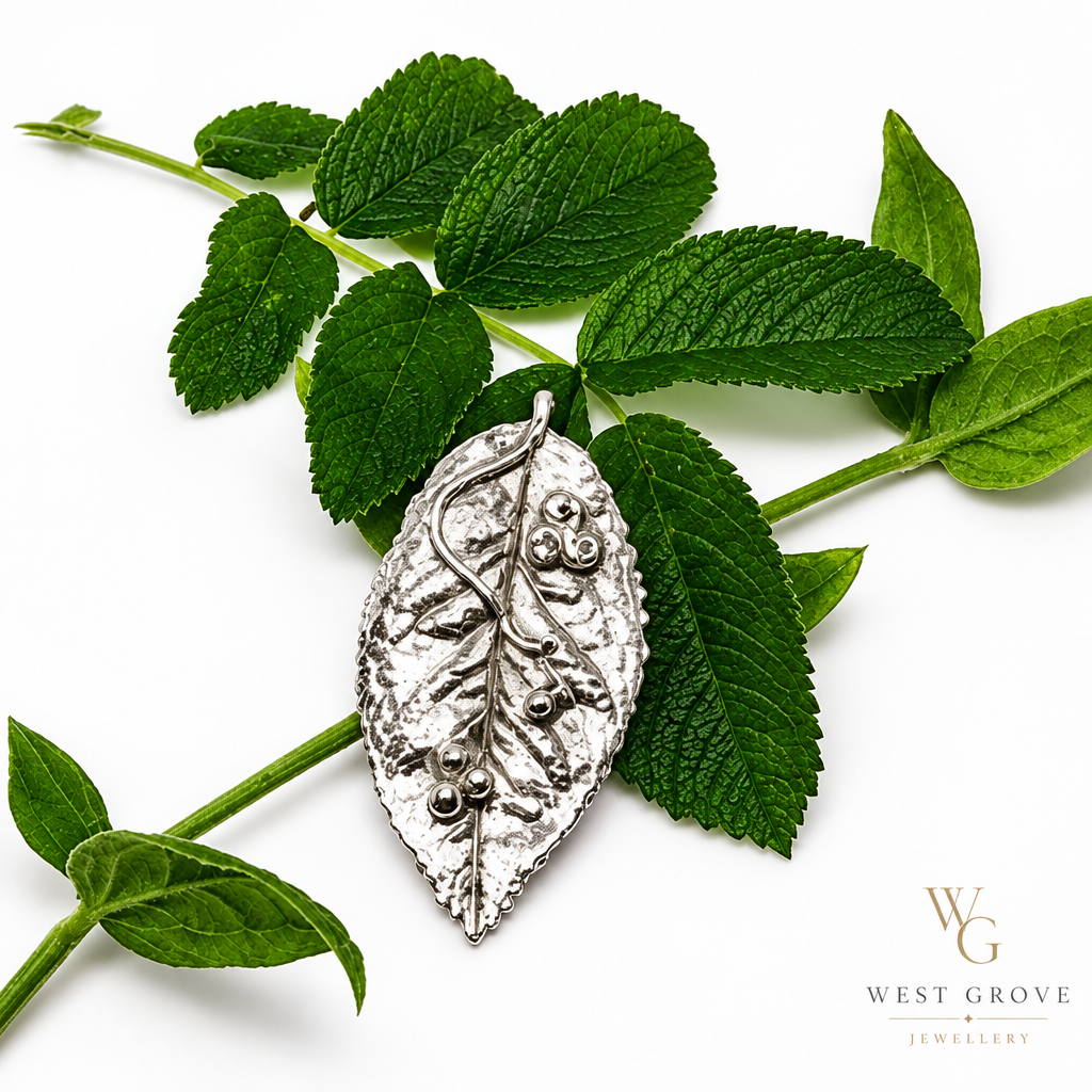 Fine Silver Leaf Pendant