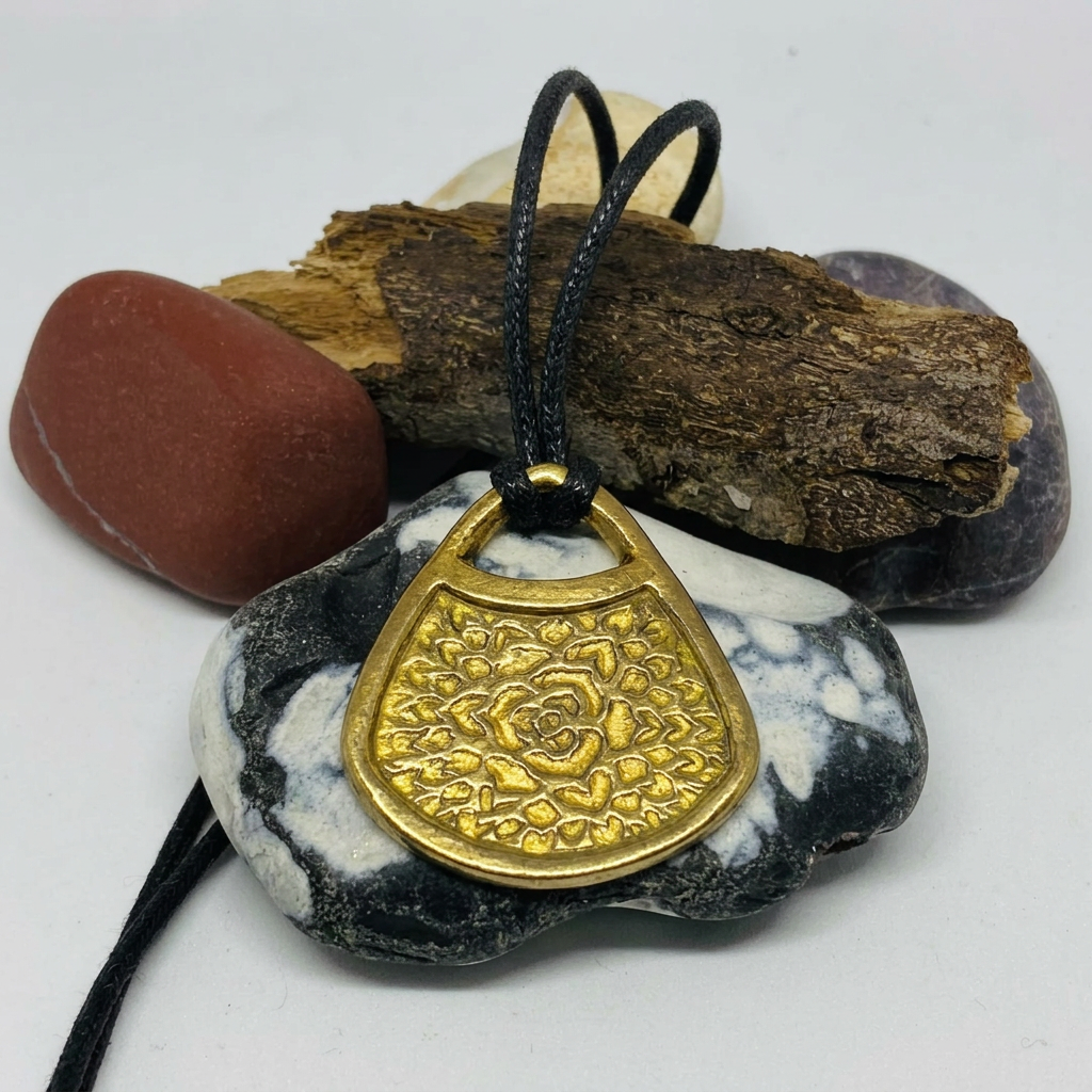 Tidied bronze pendant front view
